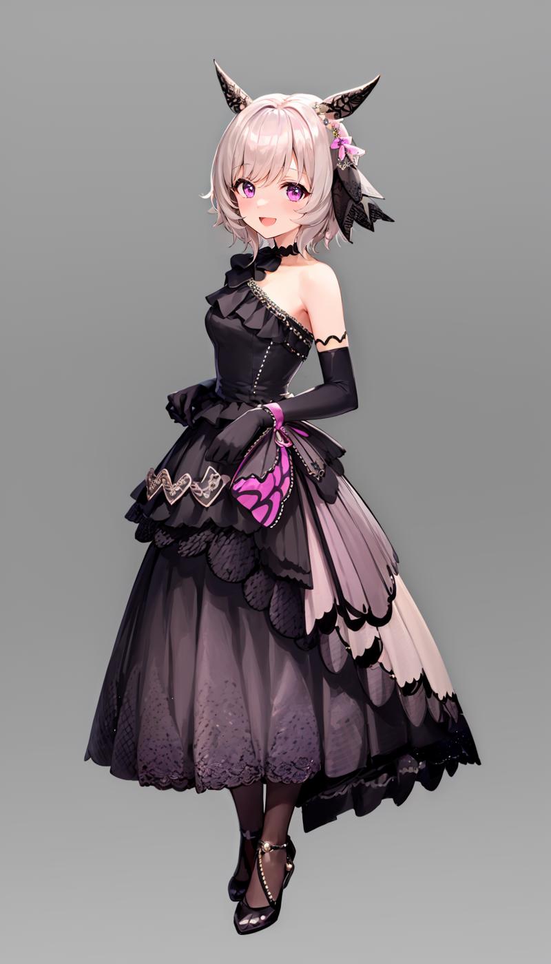 14491-1497726393-1girl,solo,curren chan,(black wedding dress_1.4),full body,tachi-e,standing,smile,_D, ,pink background,  simple background,  _lo.png